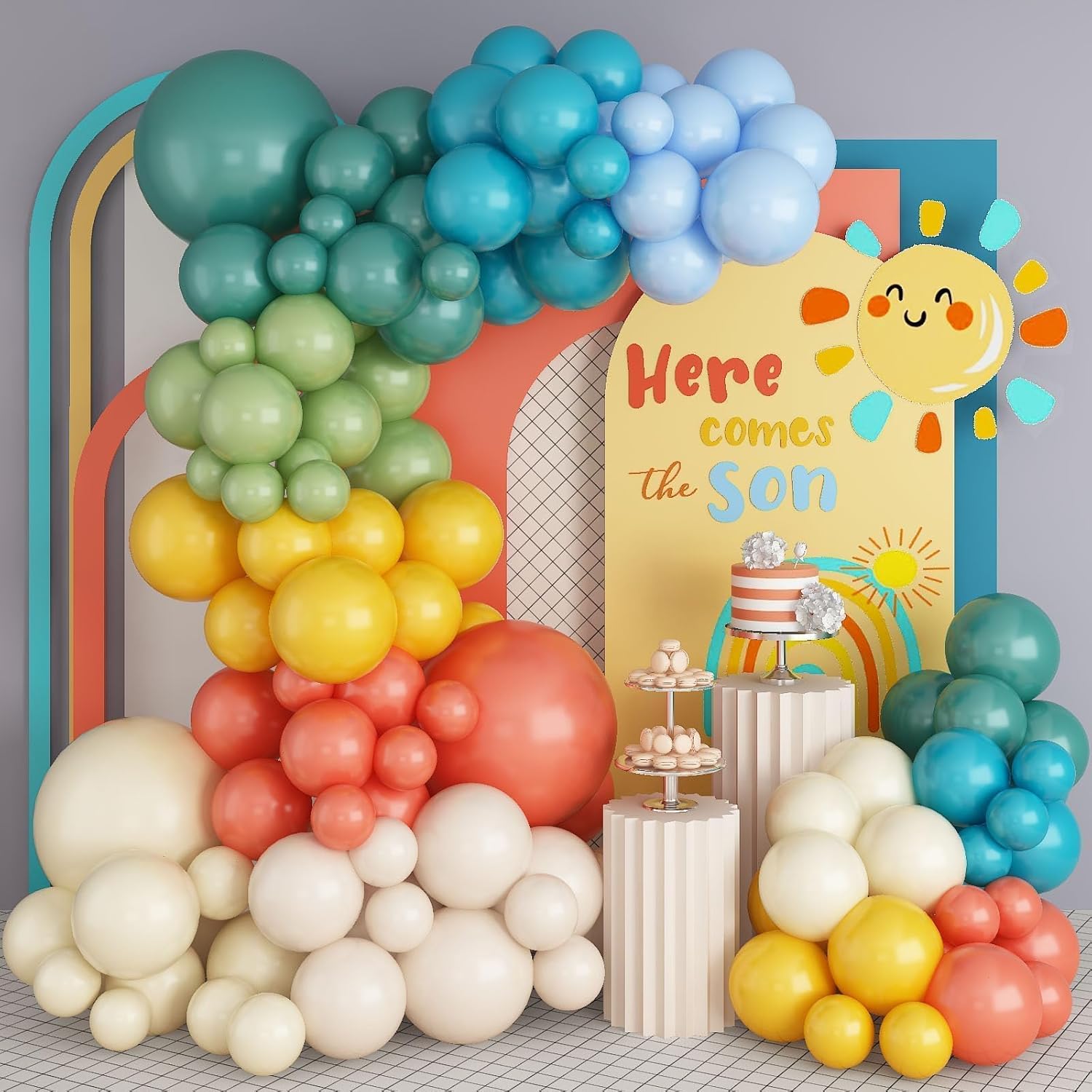 Orange Lighting Decor - Zestaw balonów w stylu boho w