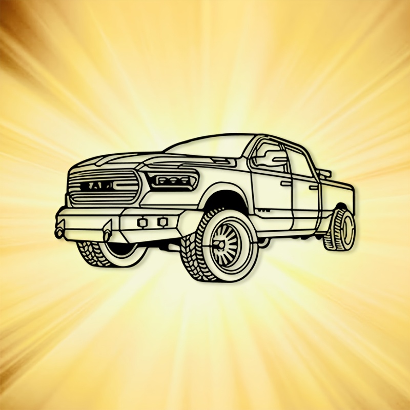 Garage Lighting Decor - CIFBUY Metalowa Rzeźba Ścienna Ciężki Ciężarówka
