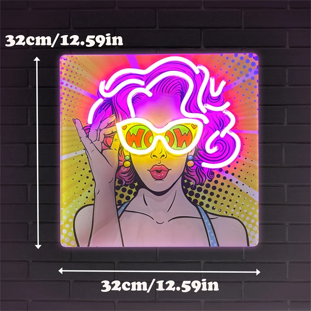 Wow Lady Pop Art LED Neon Sign – Outdoor Lighting Decor Wow recenzja i cena