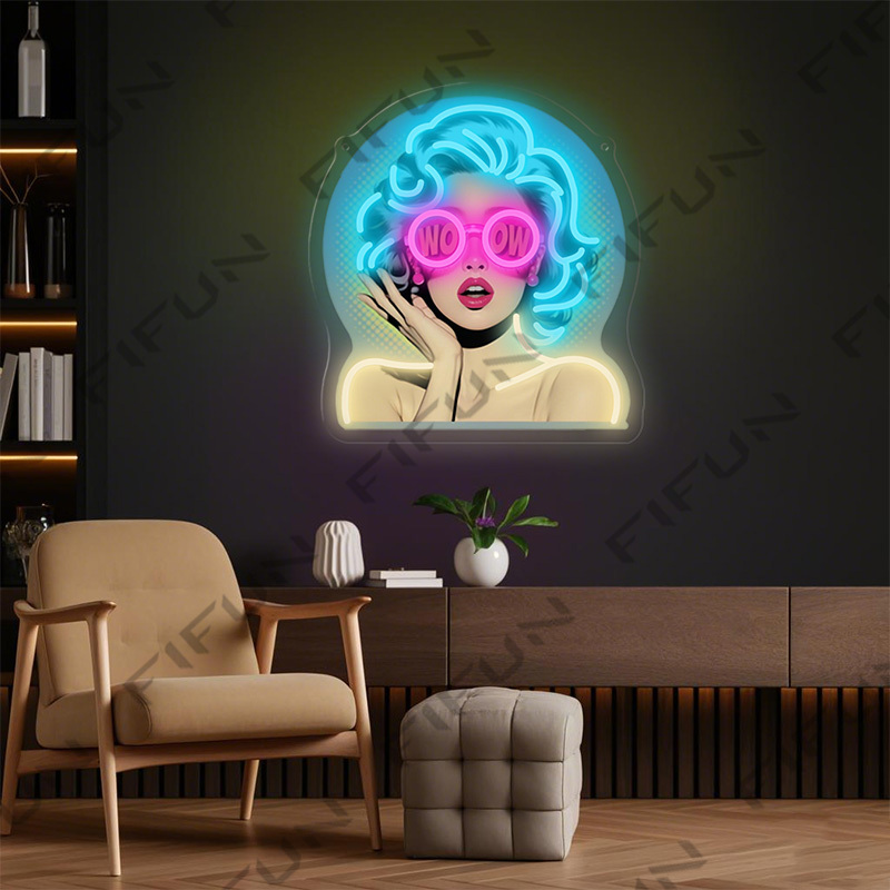 Neonowy znak WOW Curl Girl, dr – Outdoor Lighting Decor Wow recenzja i cena