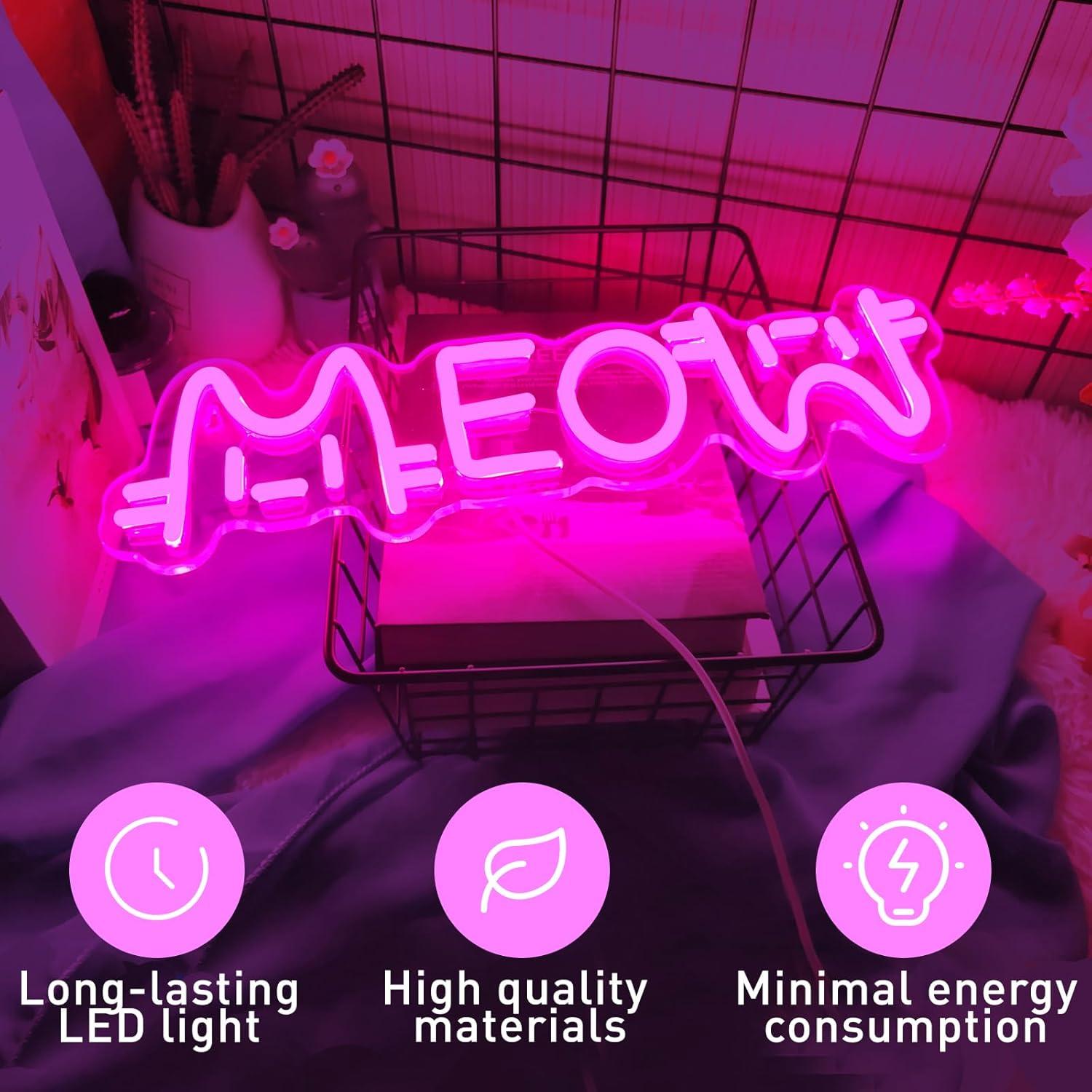 Neonowy Znak Meow Kot, Zasilan – Lighting Decor For House recenzja i cena