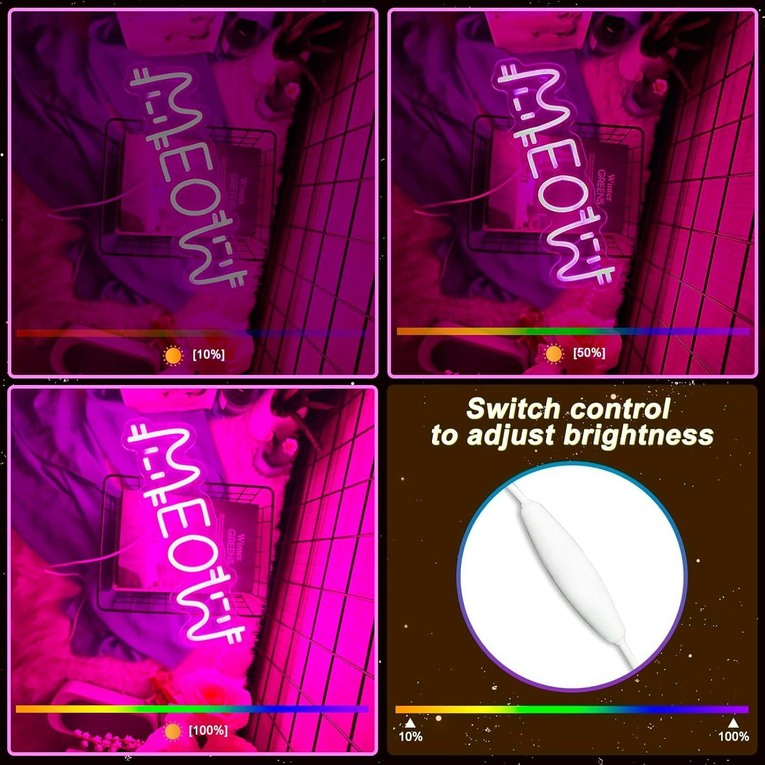 Neonowy Znak Meow Kot, Zasilan – Lighting Decor For House recenzja i cena